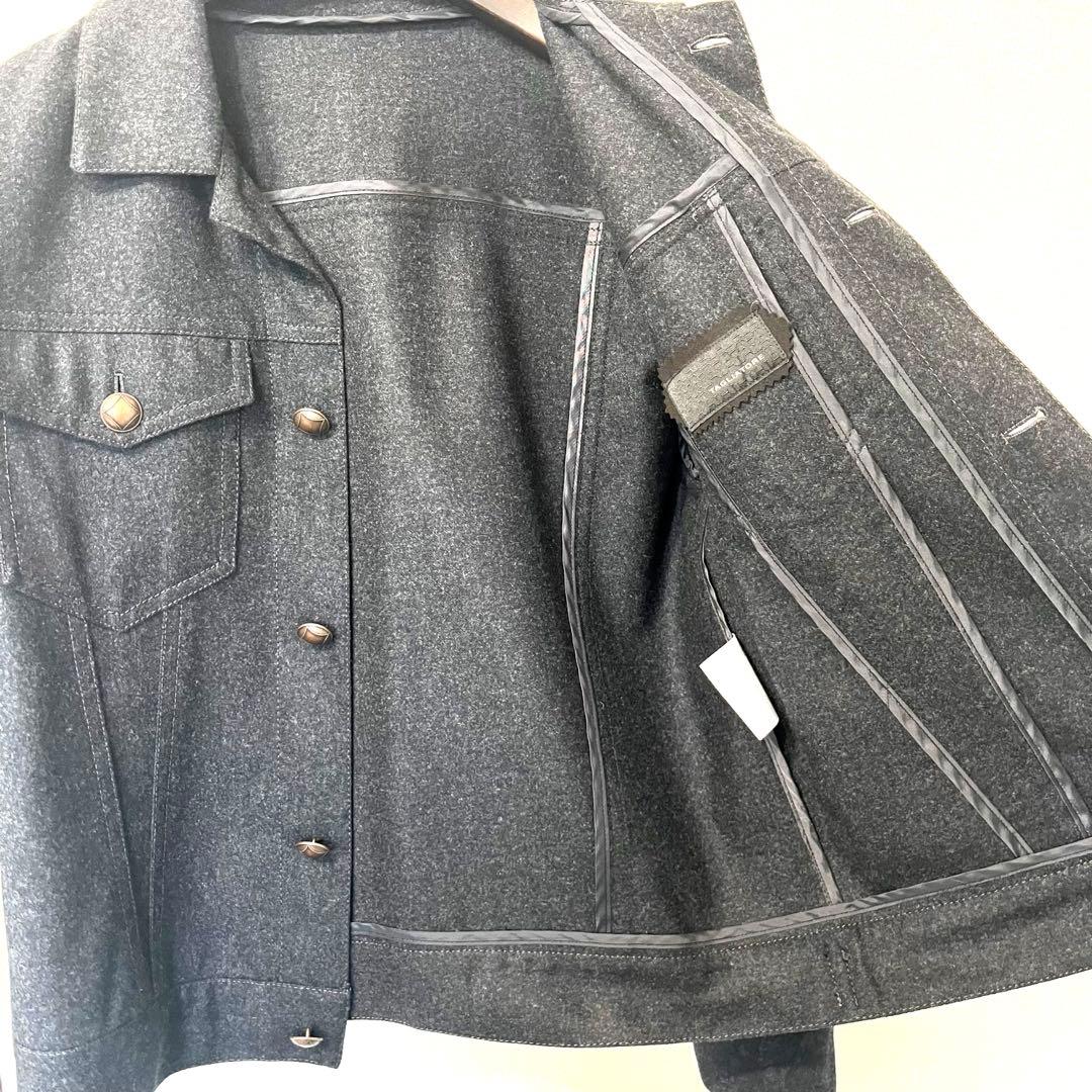 極美品 タリアトーレ STEVE ウールフランネルジャケット 46 ダークグレー