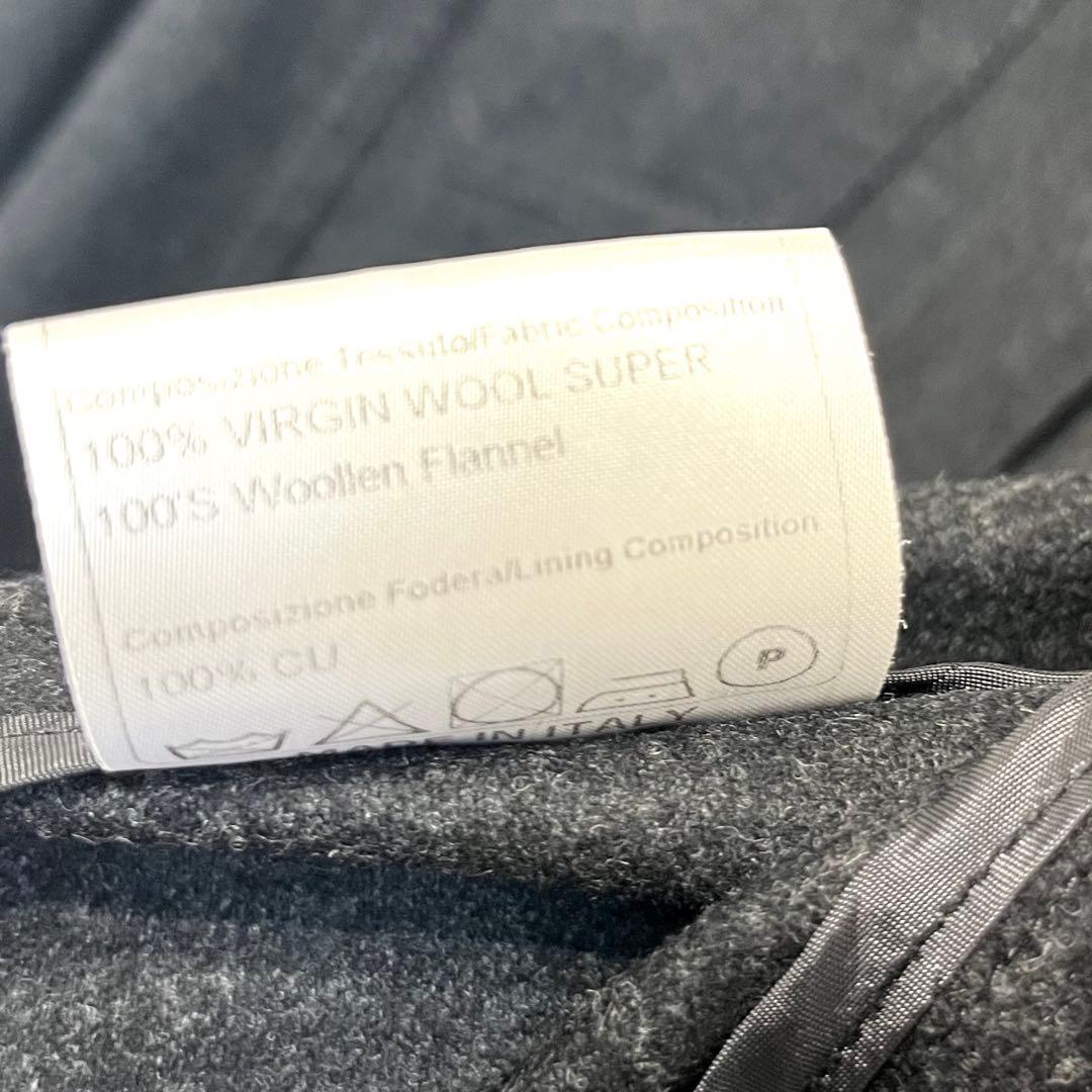 極美品 タリアトーレ STEVE ウールフランネルジャケット 46 ダークグレー