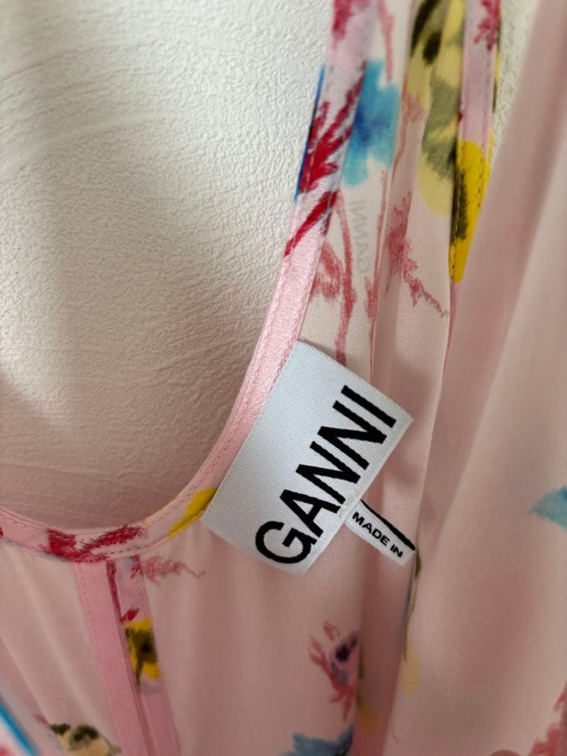 【タグ付き・美品】GANNI ガニー フローラル スリップワンピース