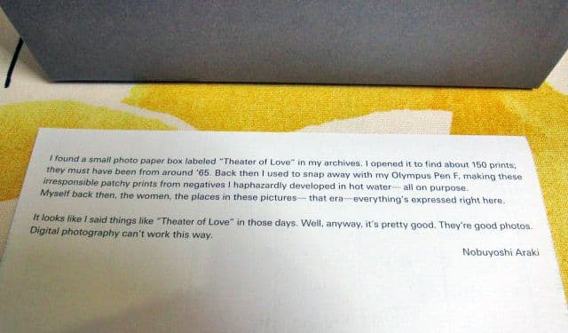 荒木経惟写真集 愛の劇場プリンターズプルーフ ARAKI