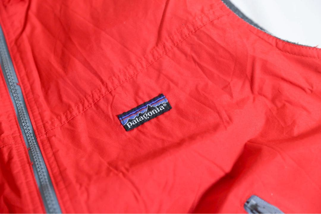 80s アメリカ製 パタゴニア シェルドシンチラベスト L 赤