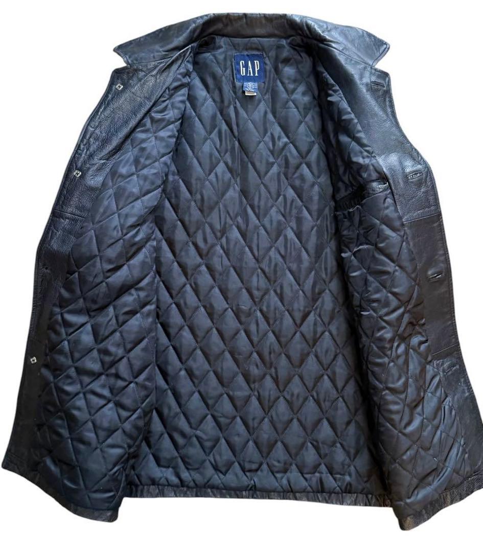 【希少・美品】90s OLD GAP レザー カーコート ブラック M