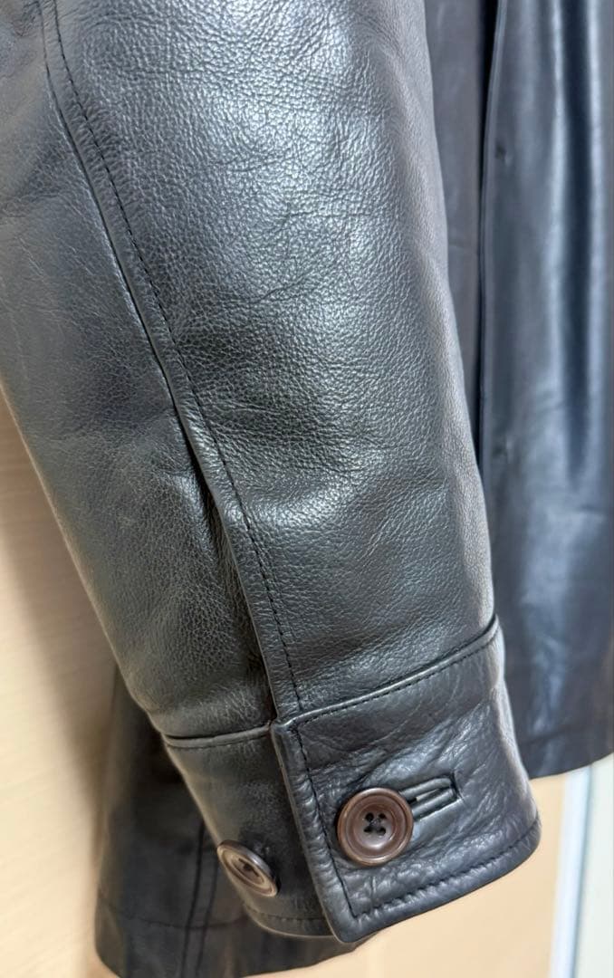 【希少・美品】90s OLD GAP レザー カーコート ブラック M