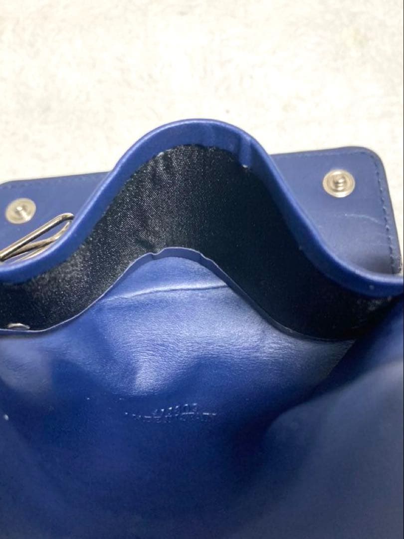 良品　ロエベ　アナグラム　レザー　6連キーケース ブルー系