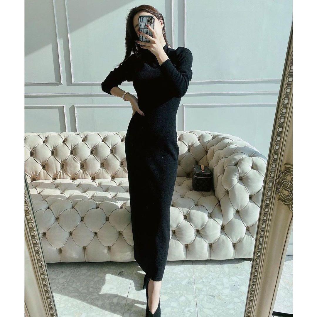 eimy istoire バックレースアップニットワンピース