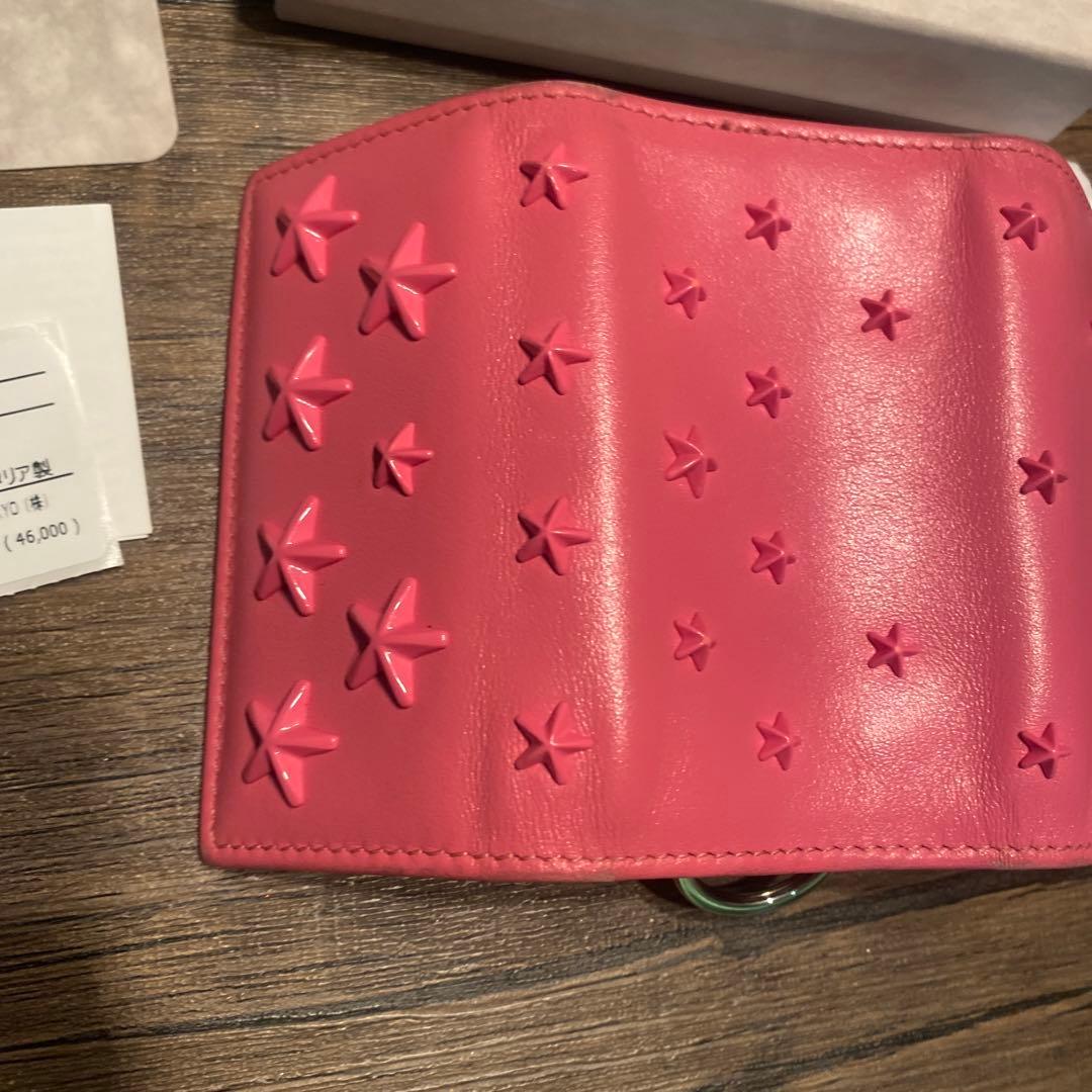 JIMMY CHOO ピンク レザー キーケース