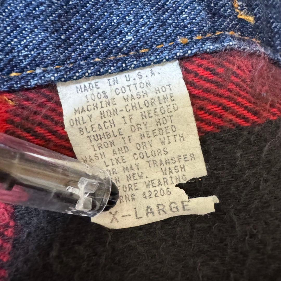 美品　USA製　levi's デニムジャケット　ブランケット　濃紺　XL