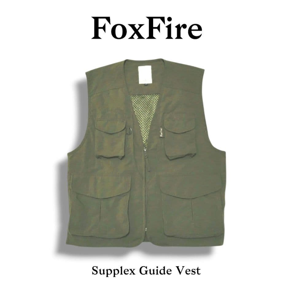 美品 旧ロゴ フォックスファイヤー サプレックスガイドベスト オリーブ XL