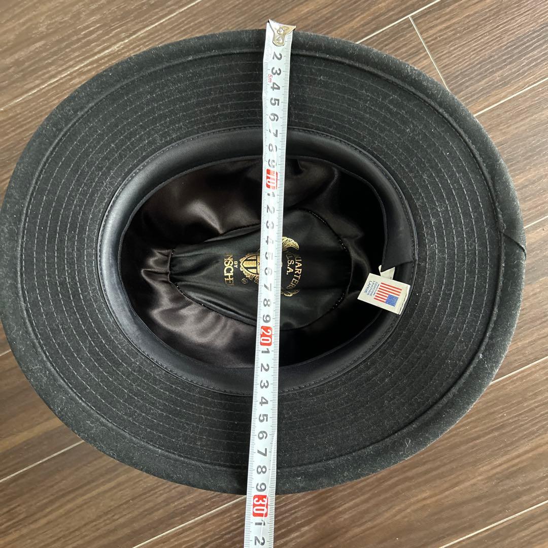 HENSHELの黒 スエード　中折れハット