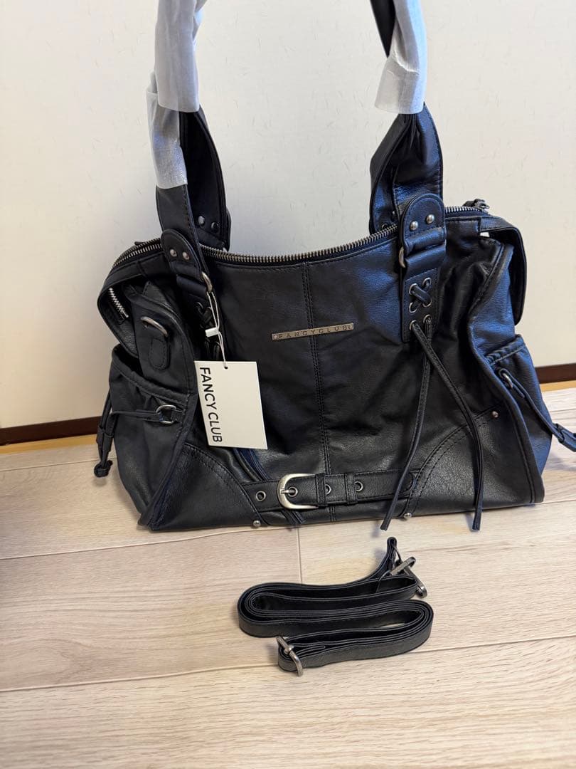 ブラック FANCY CLUB ショルダーバッグ領収書付き