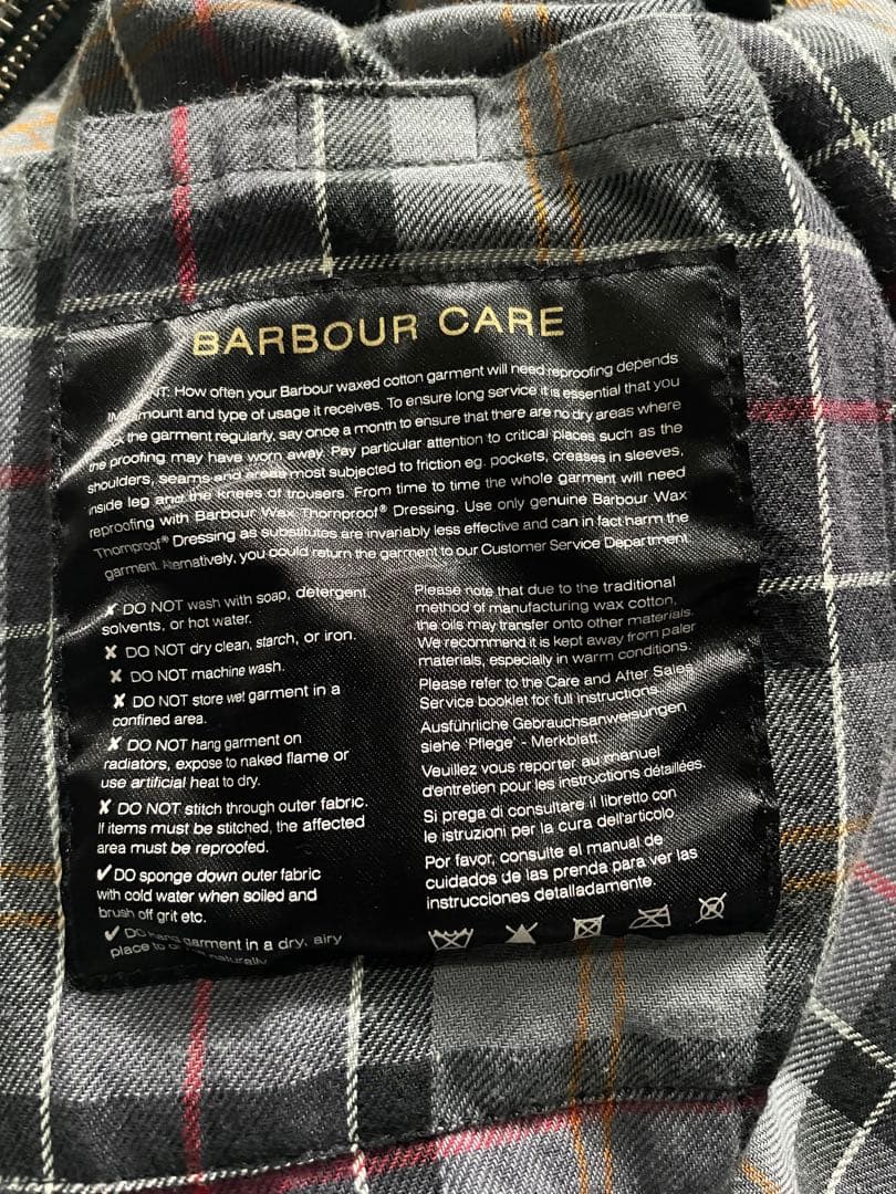 Barbour バブアーブラックオイルコート　 34サイズ