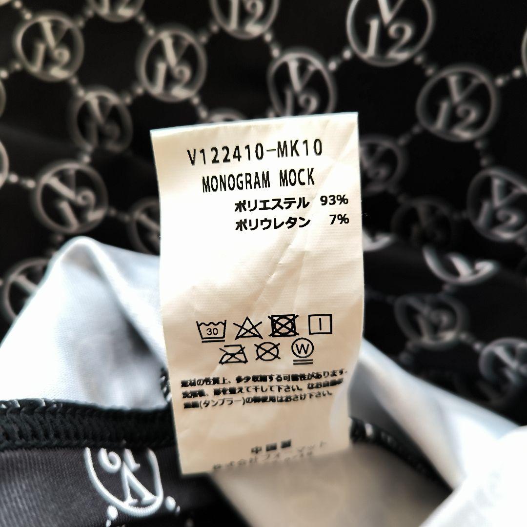 美品　V12 　ゴルフウエア　半袖 MONOGRAM MOCK ブラック　L