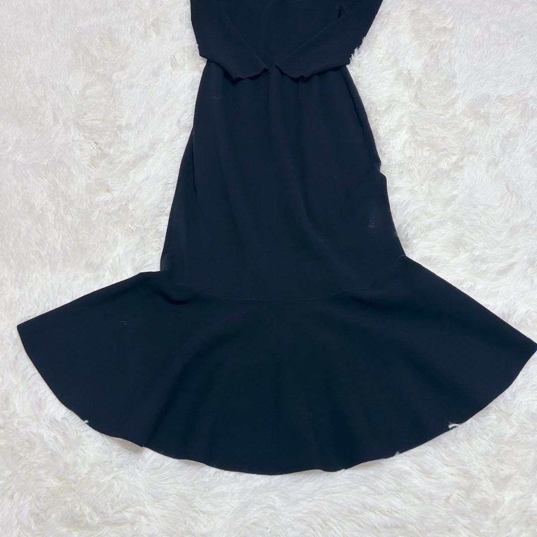 美品✨SNIDEL スナイデル プリーツカラーニットワンピース　ブラック