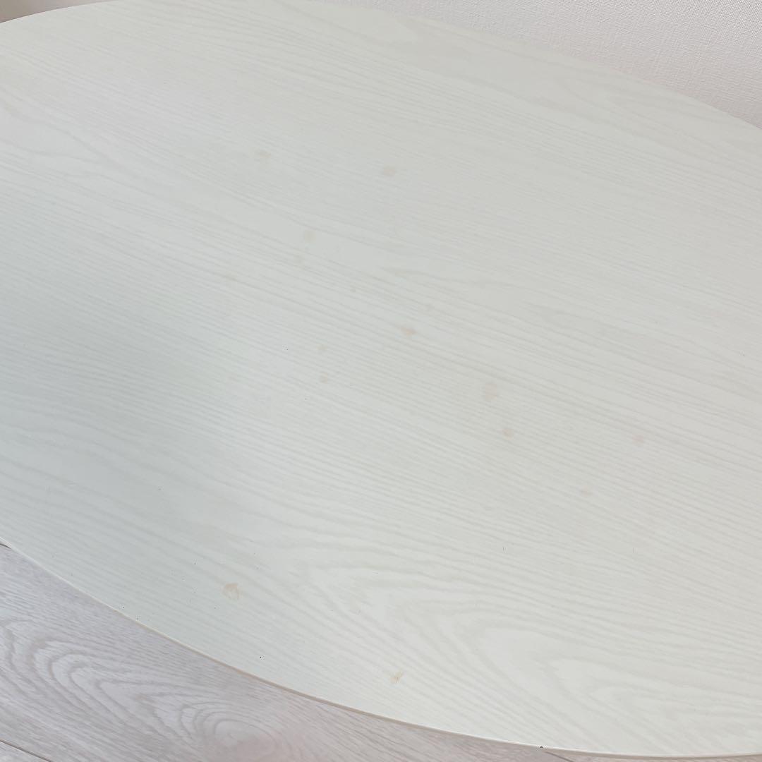 【美品】ローテーブル　北欧　丸テーブル　机白家具　新生活　一人暮らし　白テーブル