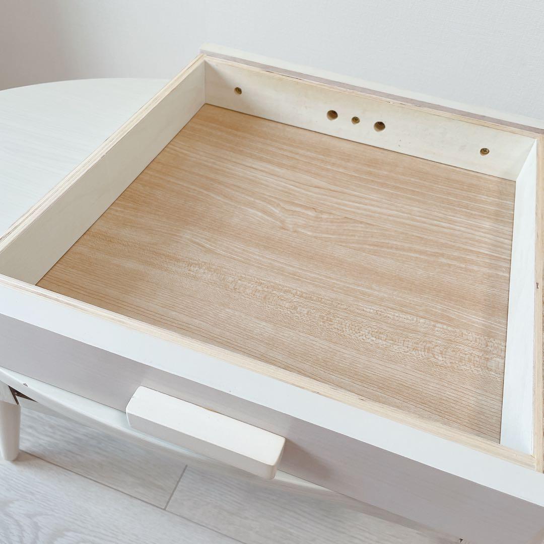 【美品】ローテーブル　北欧　丸テーブル　机白家具　新生活　一人暮らし　白テーブル