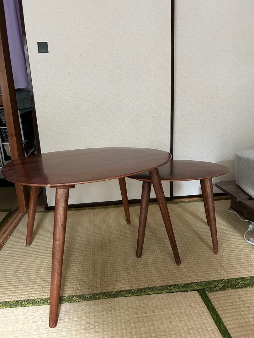 ZARA  ベベルウッド サイドテーブル ネストテーブル ローテーブル