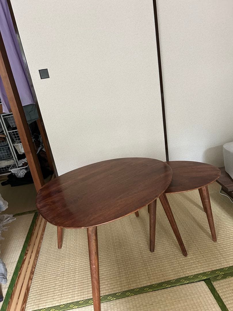 ZARA  ベベルウッド サイドテーブル ネストテーブル ローテーブル