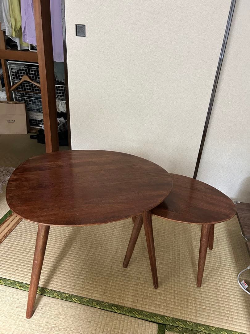 ZARA  ベベルウッド サイドテーブル ネストテーブル ローテーブル