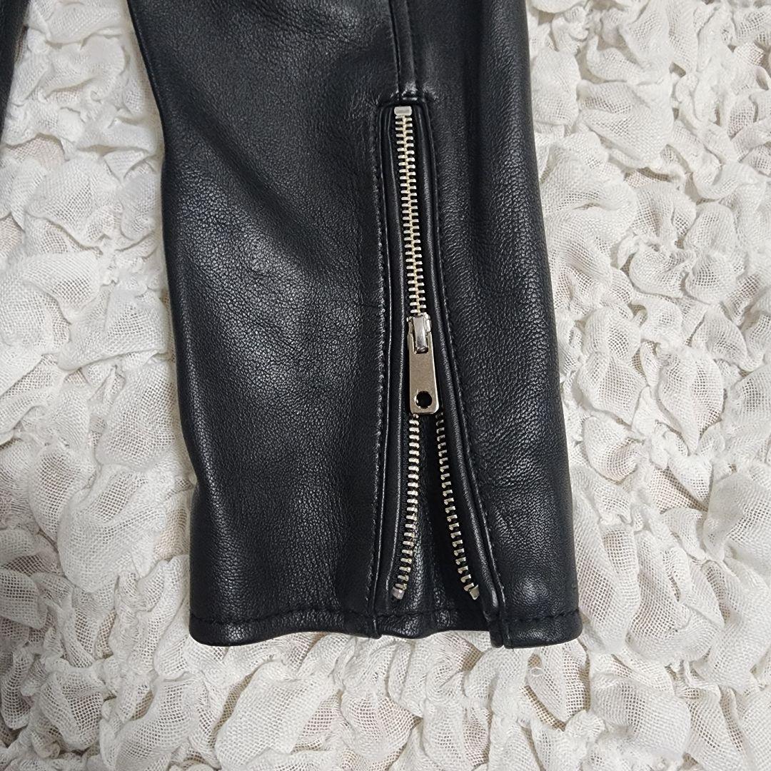 美品 ユナイテッドトウキョウ ラムレザー シングルライダース ブラック