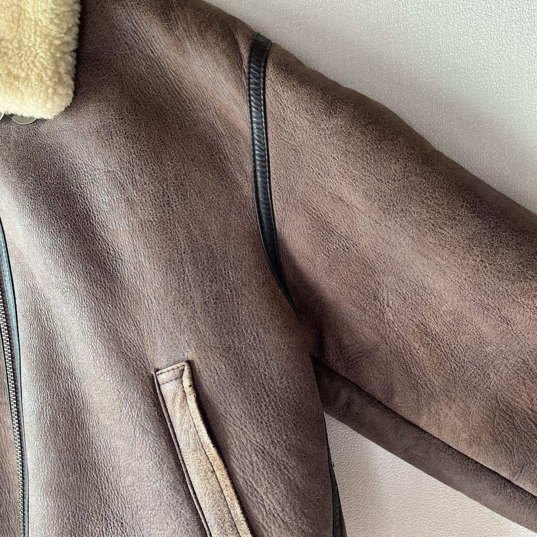 フライトジャケット B3 ボア 羊革 シープスキン ムートンジャケット サイズL