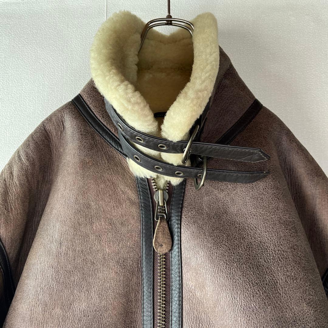 フライトジャケット B3 ボア 羊革 シープスキン ムートンジャケット サイズL