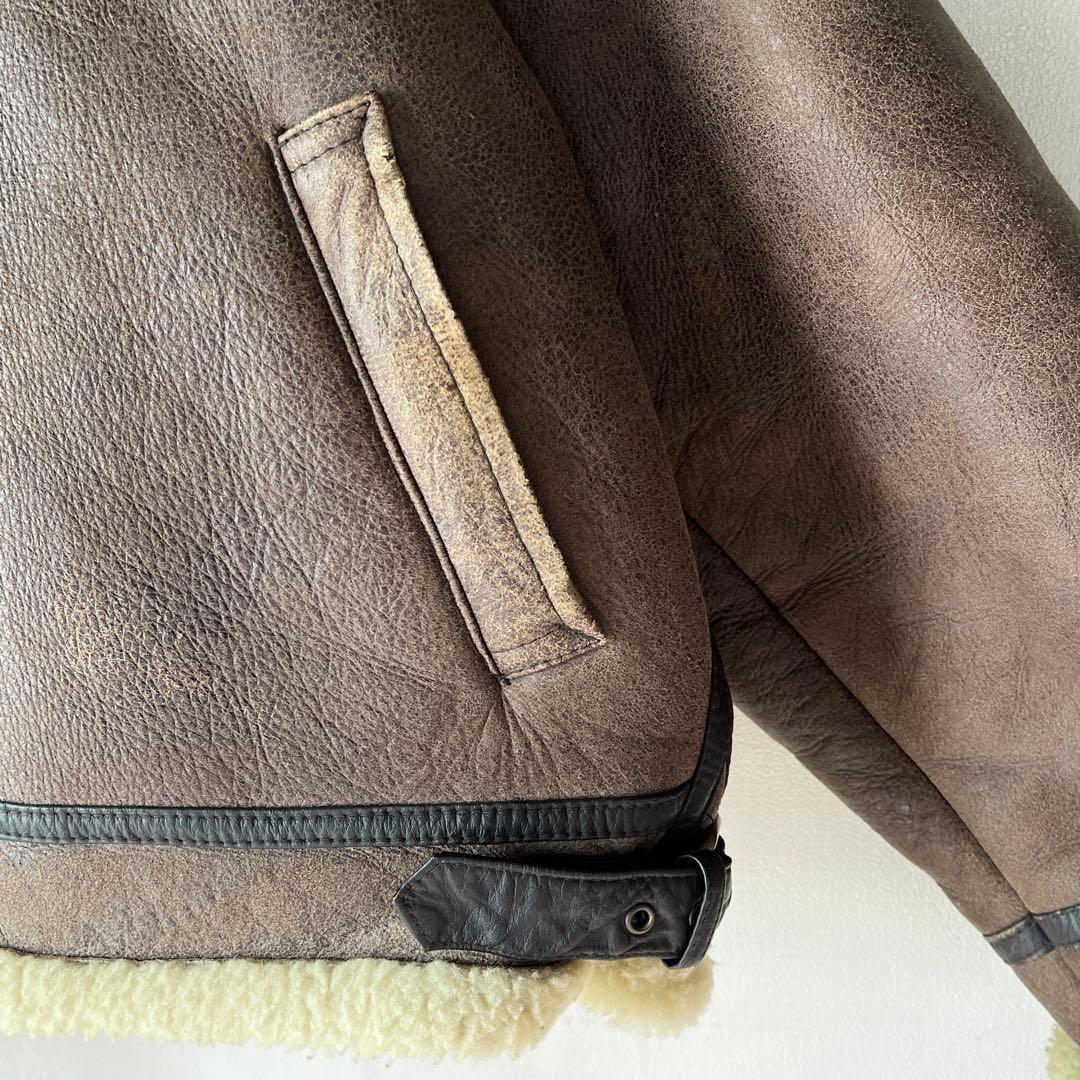 フライトジャケット B3 ボア 羊革 シープスキン ムートンジャケット サイズL