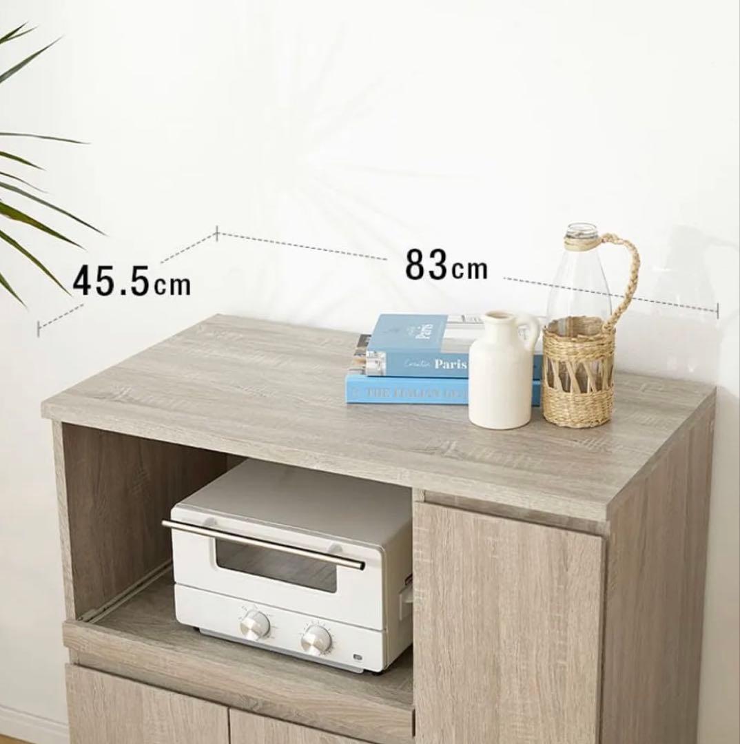 【2/20までの引渡限定】LOWYA オーブンレンジ収納カウンター オーク