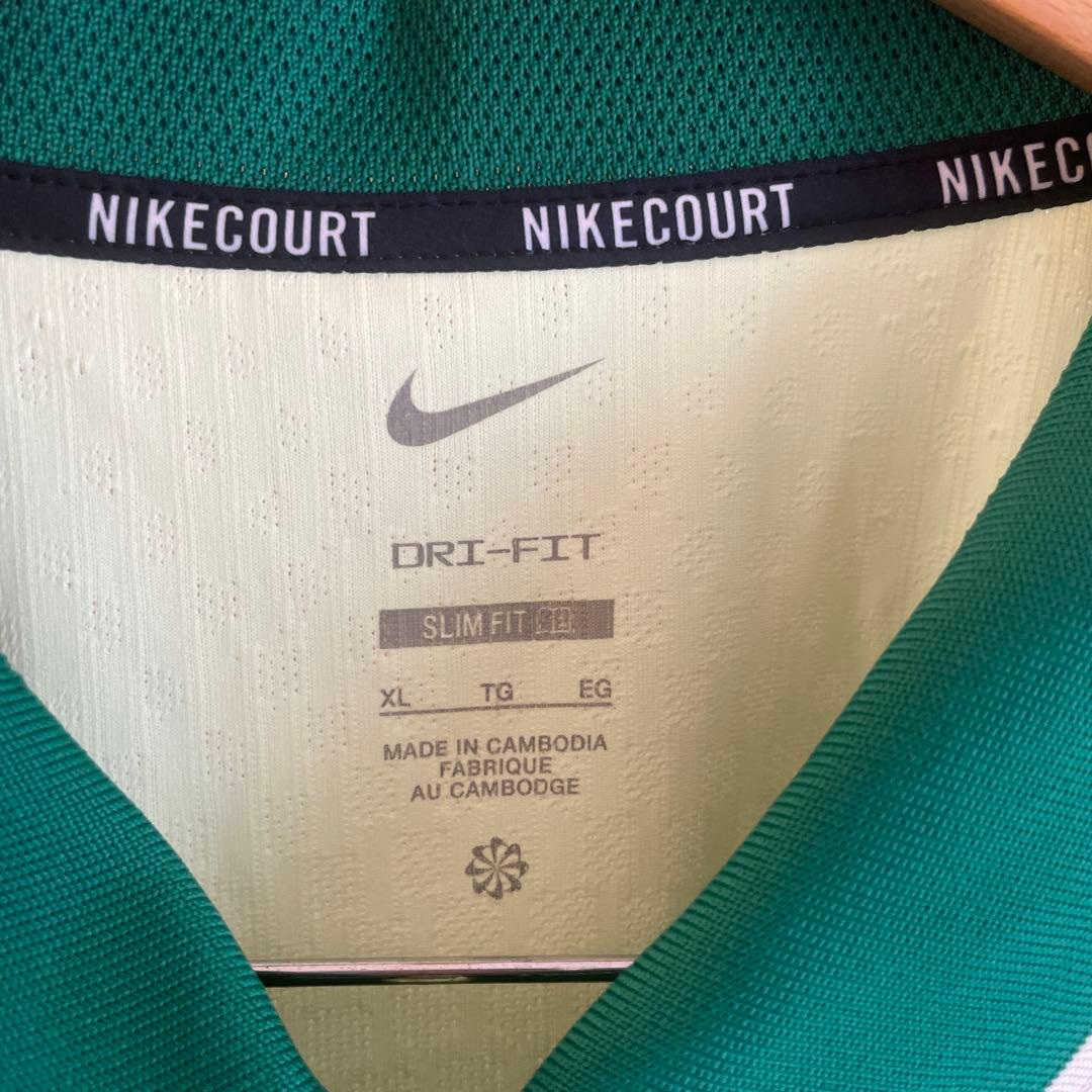 ナイキ Lサイズ テニスウェア ポロシャツ グリーン