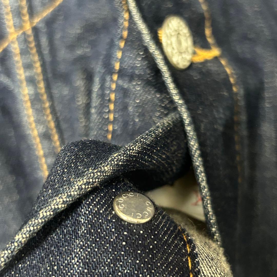 【美品】GUCCI デニムジャケット　イタリア製　サイズ48 濃紺　Gジャン