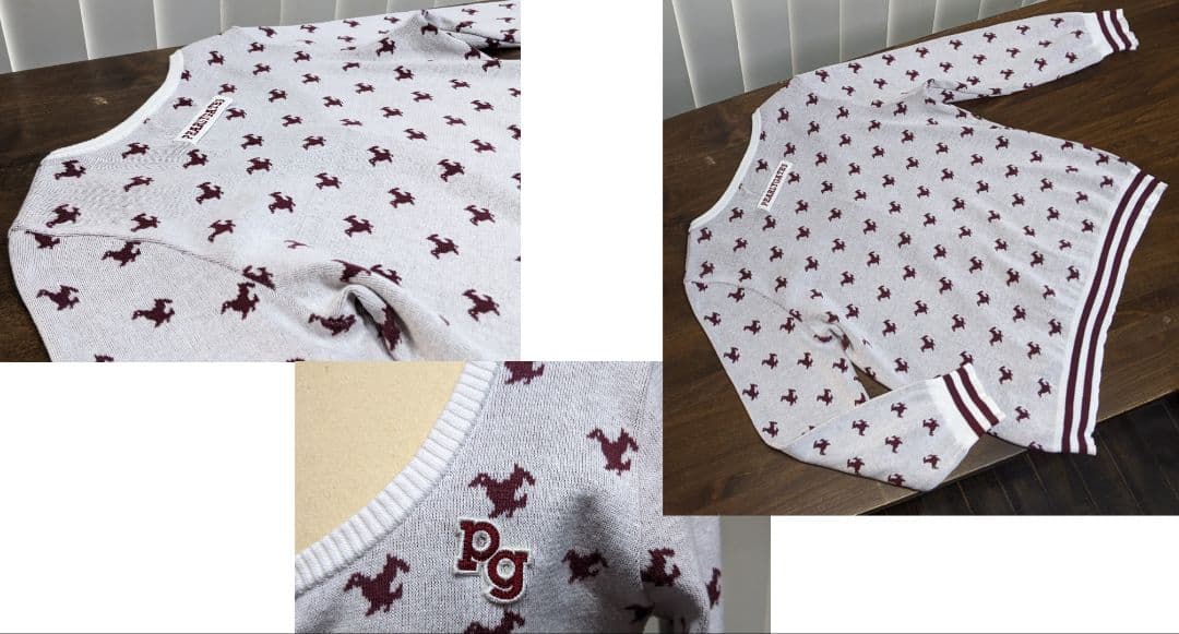 パーリーゲイツ　カーディガン　ニット　セーター　ゴルフ　白 レディース　ウェア