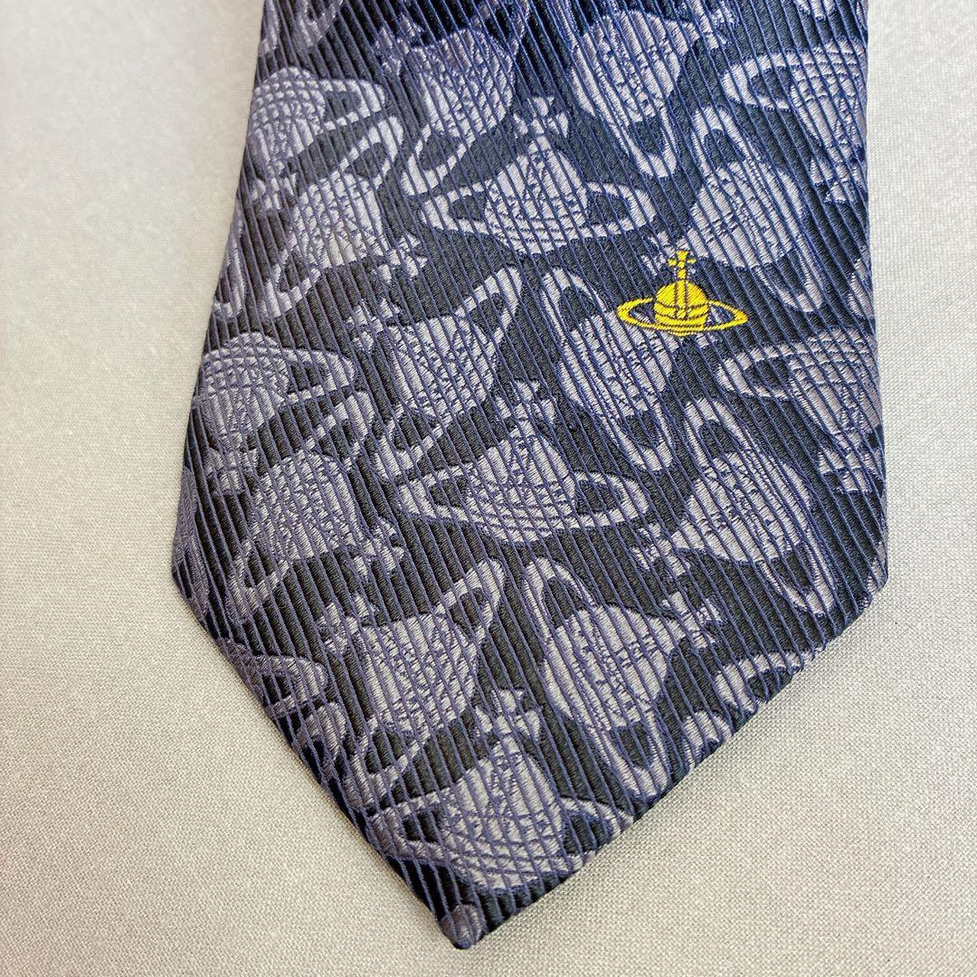 ヴィヴィアンウエストウッド オーブ 総柄 シルク 絹 ネクタイ イタリヤ製