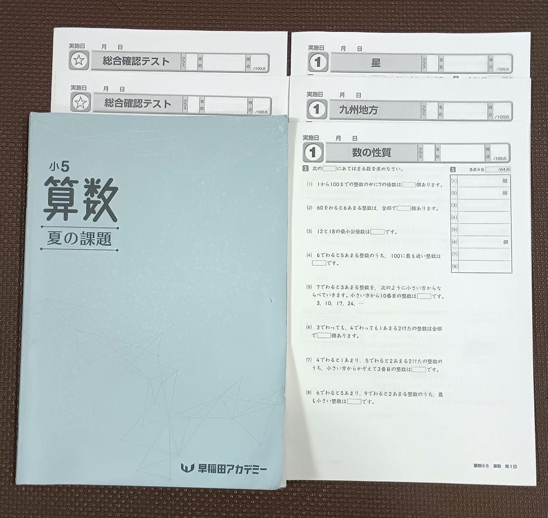 小5 夏期講習 早稲田アカデミー 早稲アカ上位校