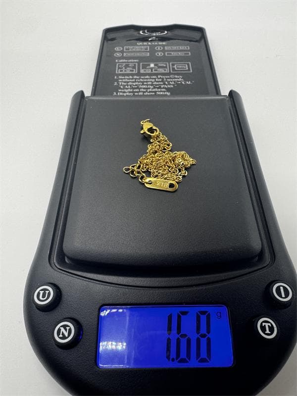 STAR JEWELRY K18アズキチェーンネックレス1.68gホ一ルマ一ク刻