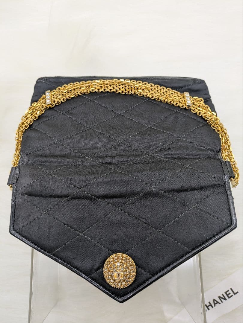 CHANEL 希少 サテン ミニマトラッセ 6連チェーン ラインストーン