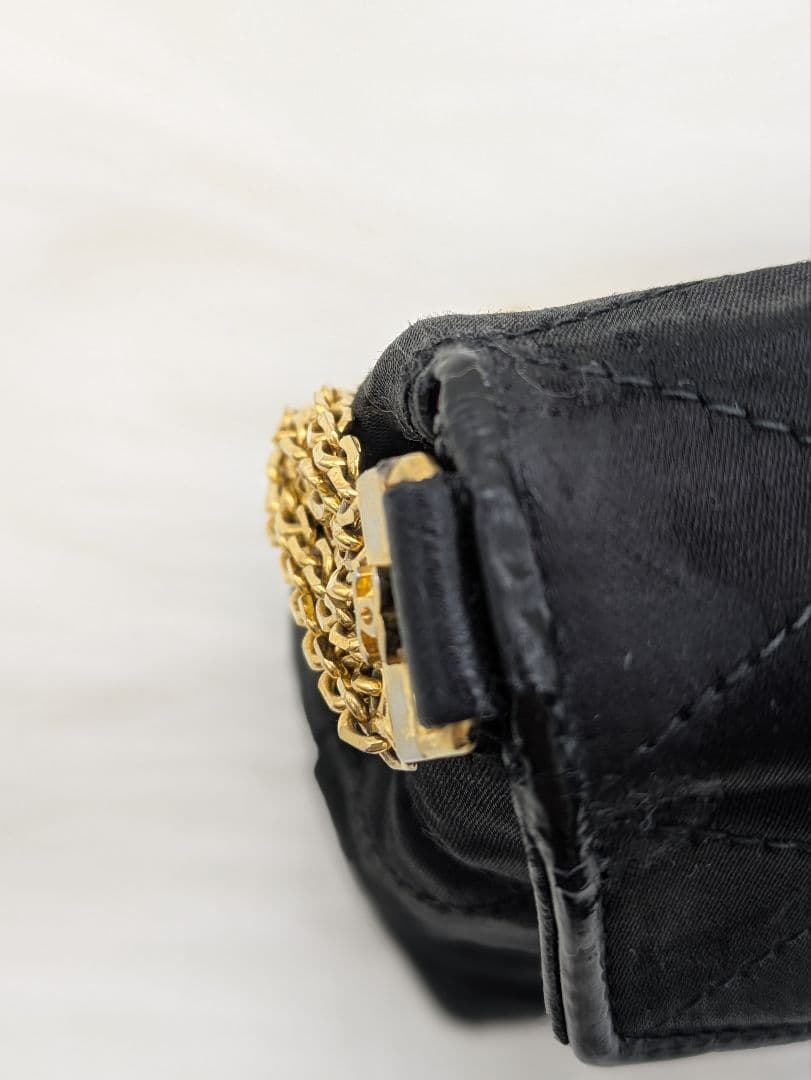 CHANEL 希少 サテン ミニマトラッセ 6連チェーン ラインストーン