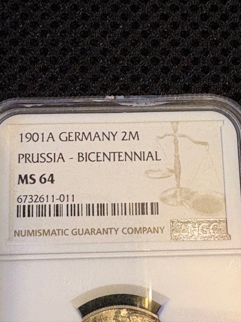⭐︎HIRO⭐︎NGC MS64 1901A ドイツ プロイセン 2マルク銀貨