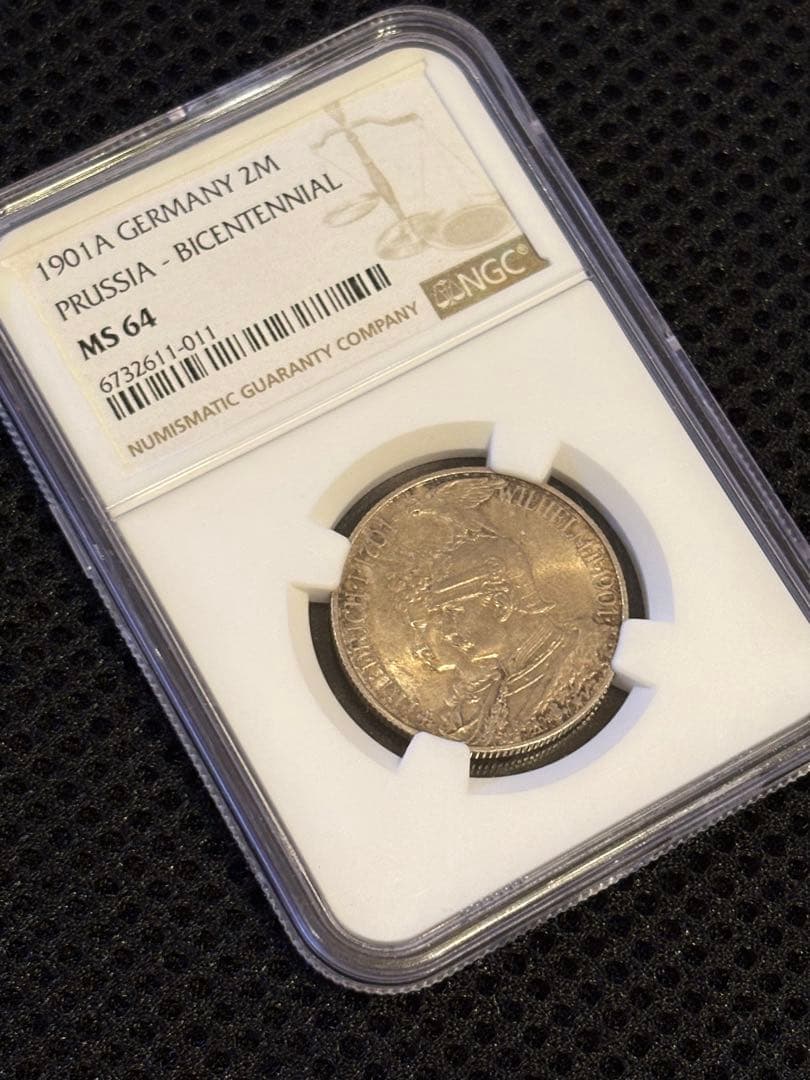 ⭐︎HIRO⭐︎NGC MS64 1901A ドイツ プロイセン 2マルク銀貨