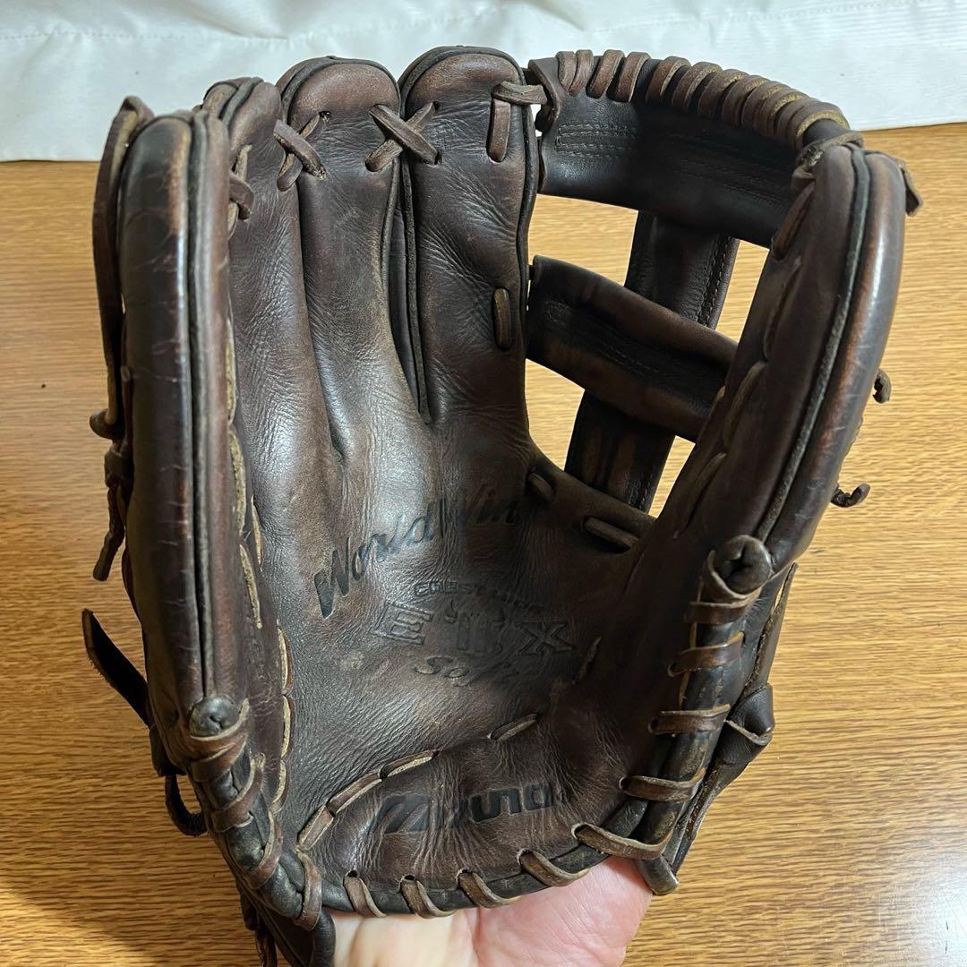 ミズノ ワールドウィン 一般軟式 グローブ グラブ 左投げ 外野用 良品 日本製