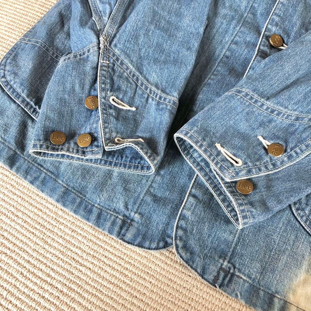 lee 91-j カバーオール デニム LM5412 レザー襟 リメイク