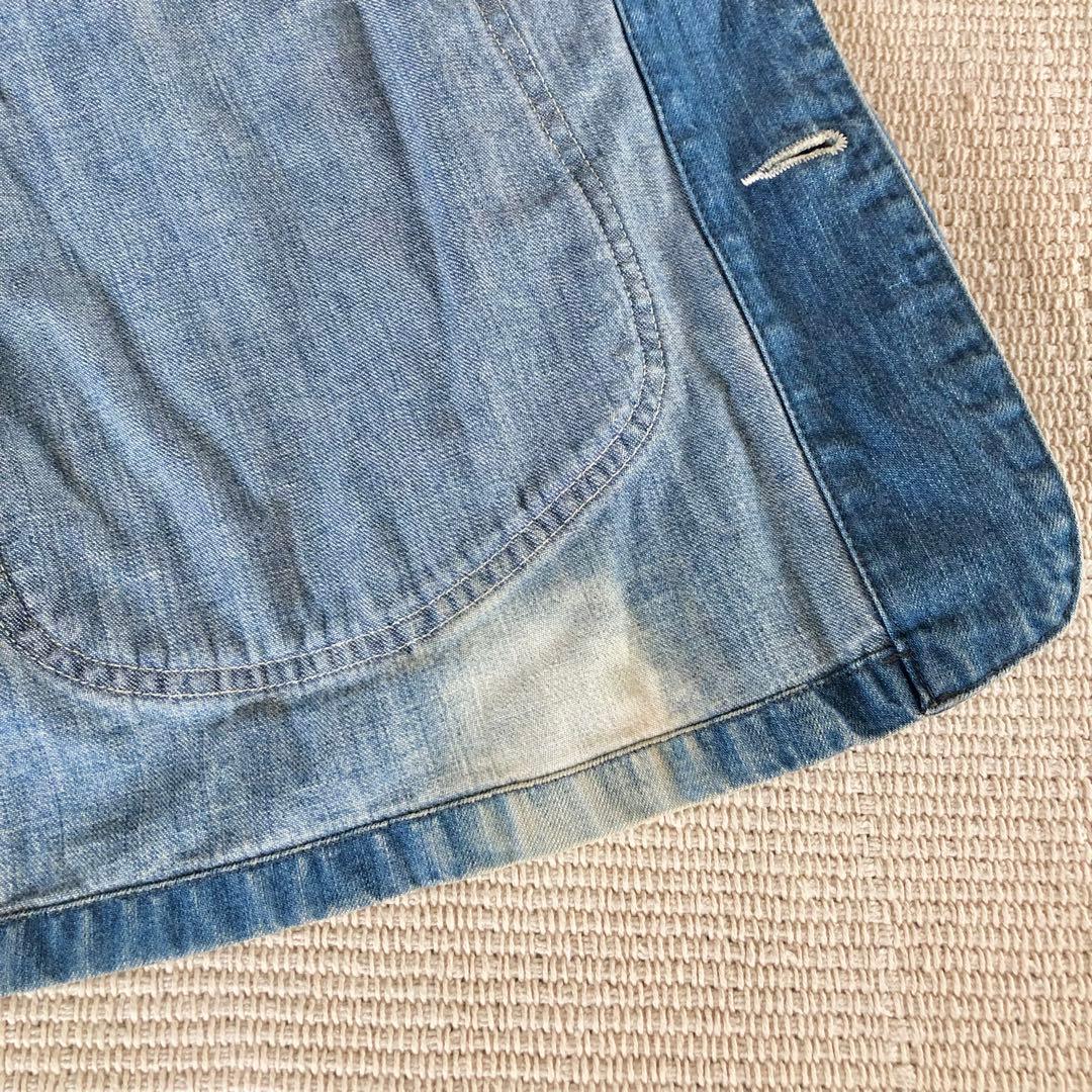 lee 91-j カバーオール デニム LM5412 レザー襟 リメイク