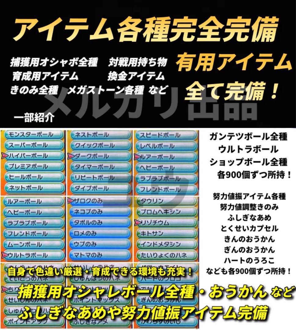 正規 全世代配信ポケモン完全収録 アイテム完備 ポケットモンスターウルトラムーン