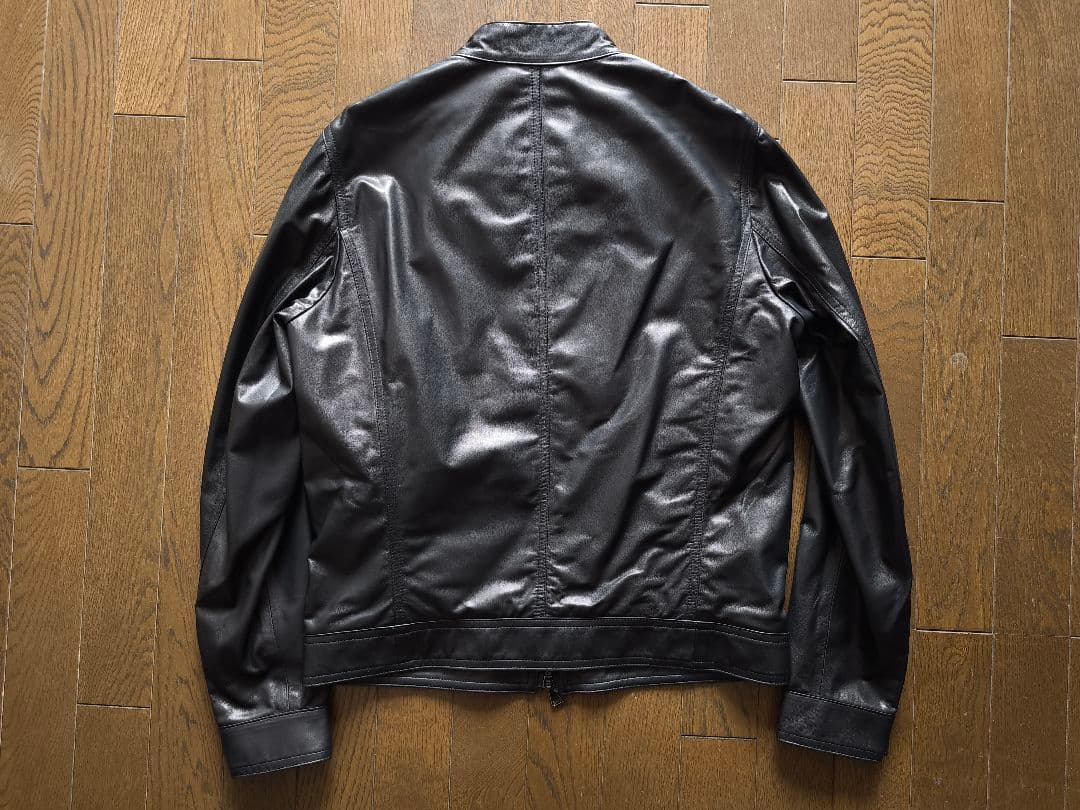 美品　EMMETI \"JURI SP LAMB SKIN\" レザーJKT 48