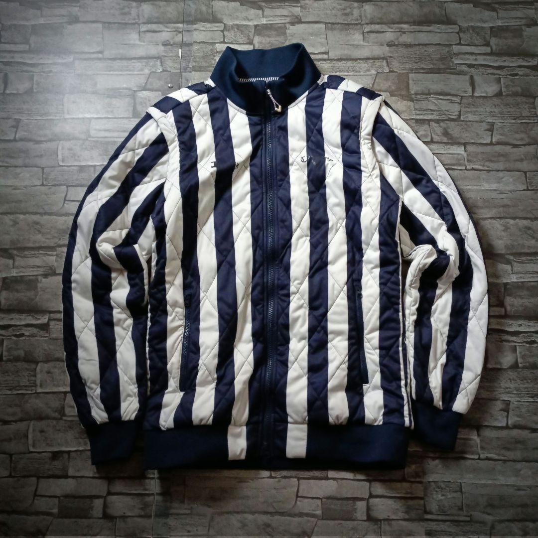 キャロウェイ 2WAYゴルフジャケット ベスト ストライプ Wジップ 胸ロゴ