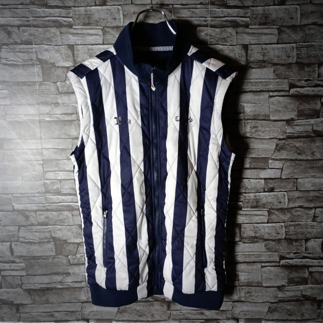 キャロウェイ 2WAYゴルフジャケット ベスト ストライプ Wジップ 胸ロゴ