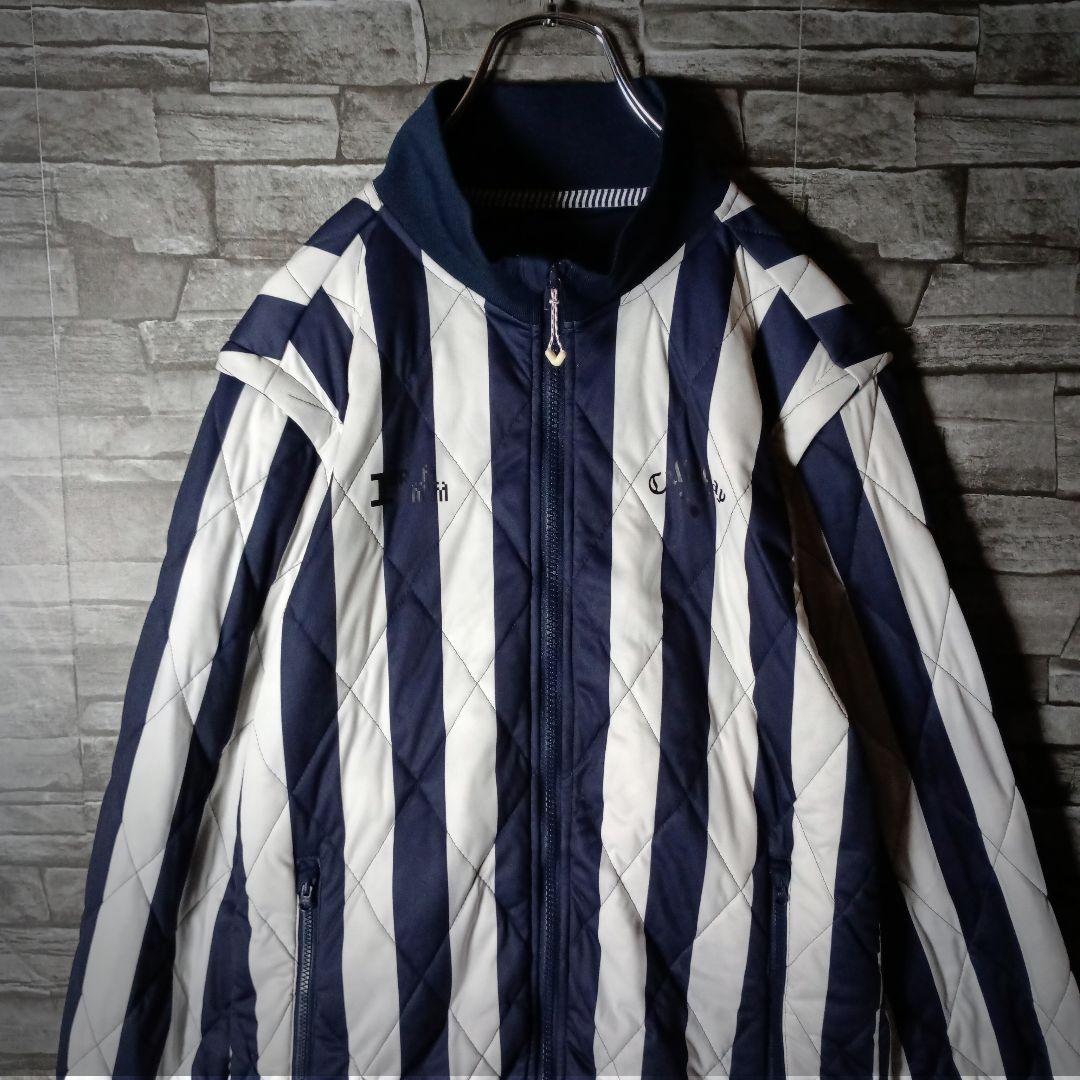 キャロウェイ 2WAYゴルフジャケット ベスト ストライプ Wジップ 胸ロゴ