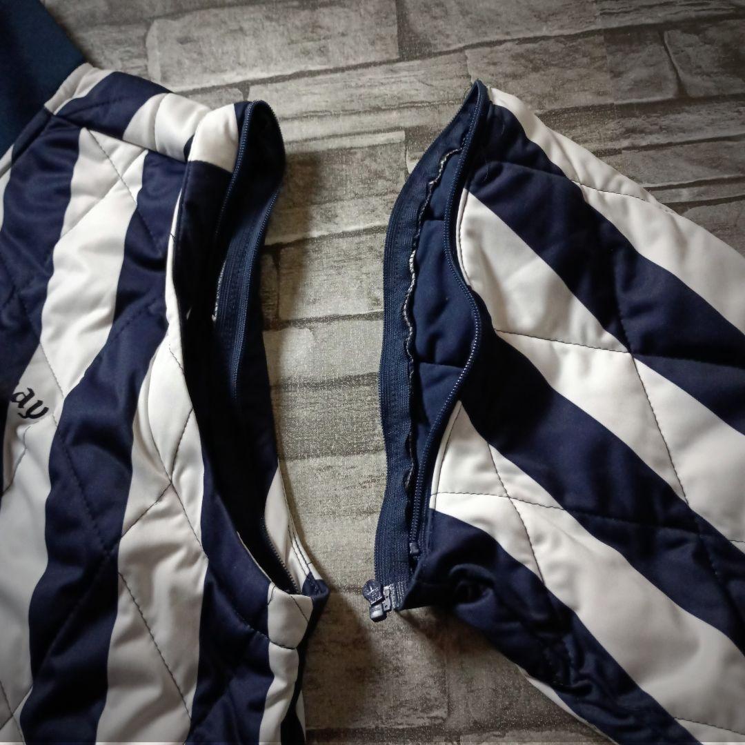 キャロウェイ 2WAYゴルフジャケット ベスト ストライプ Wジップ 胸ロゴ