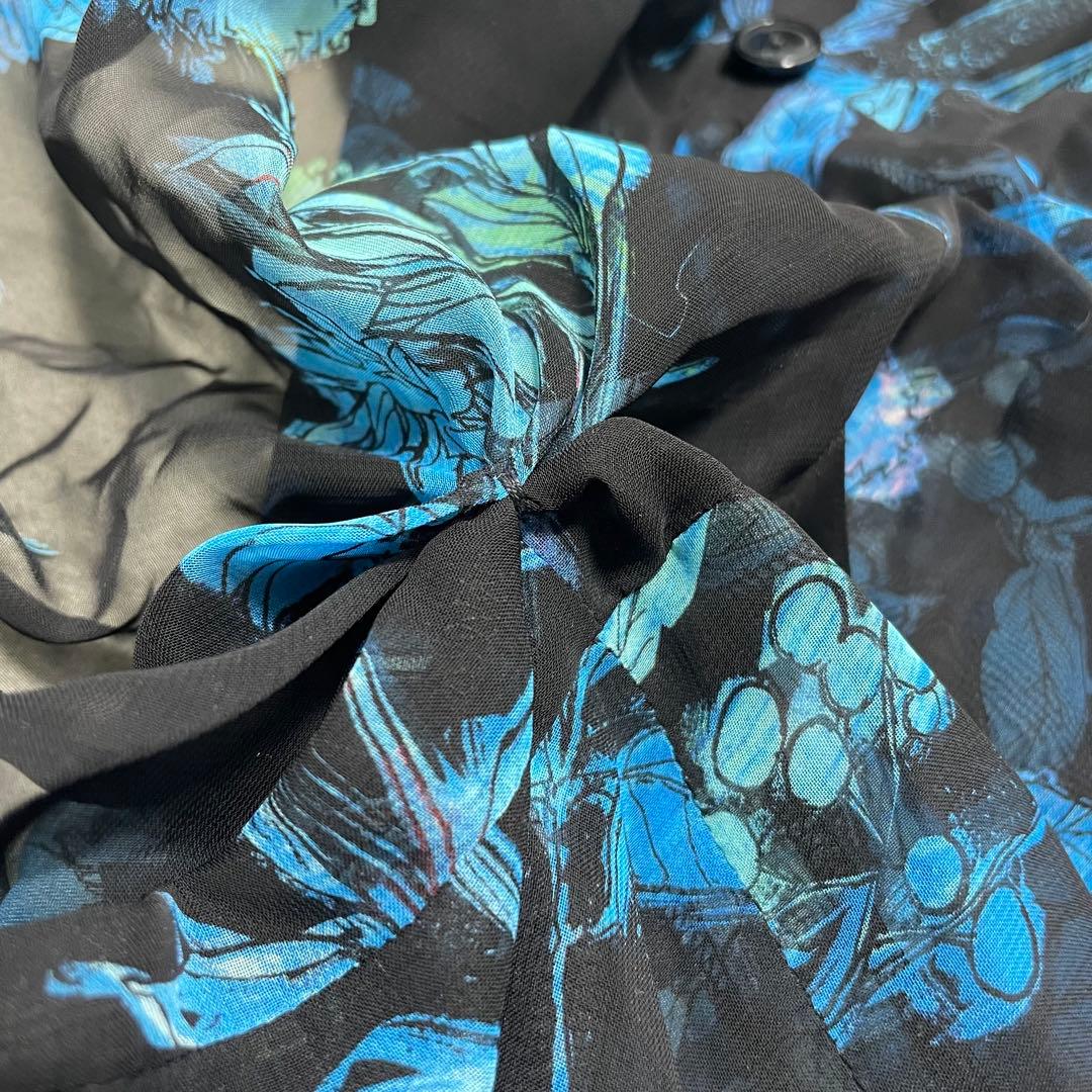 hazama 蒼に憑かれた結ぶジャケット 花柄ロングシャツ リボン