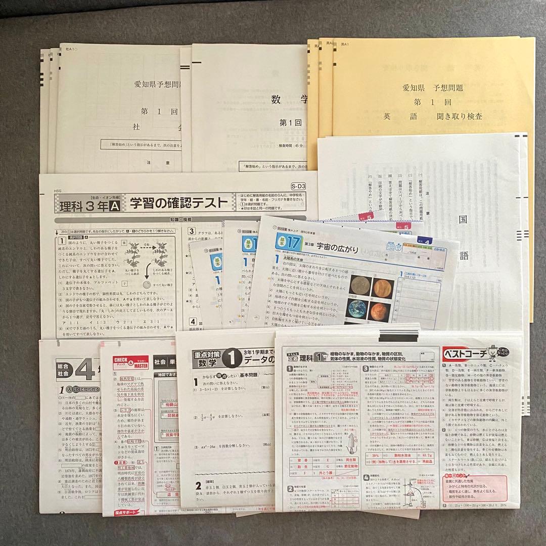 進研ゼミ 中学講座 中3 受験総合コース 愛知県高校入試対策　1年分