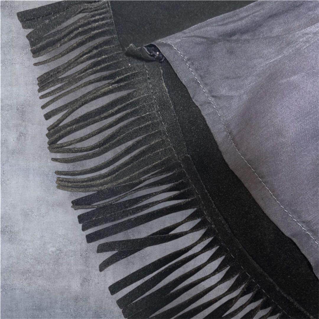 Schott RANCHER フリンジ レザー 40 黒 ウエスタン スエード