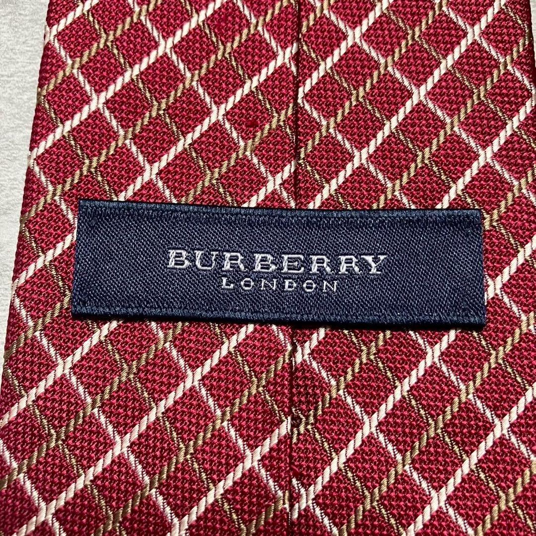 新品同様　バーバリーロンドン　ネクタイ　シルク　ノバチェック　ジャガード　日本製